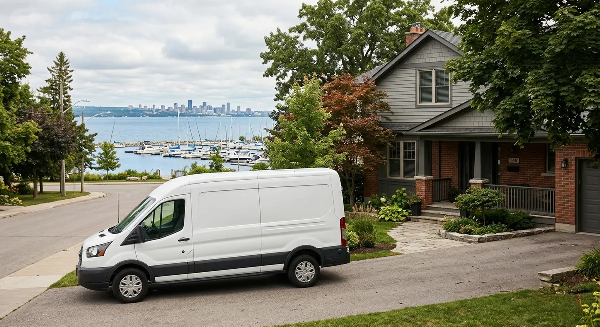 Check Pest Control service van and technician in Barrie, Ontario
