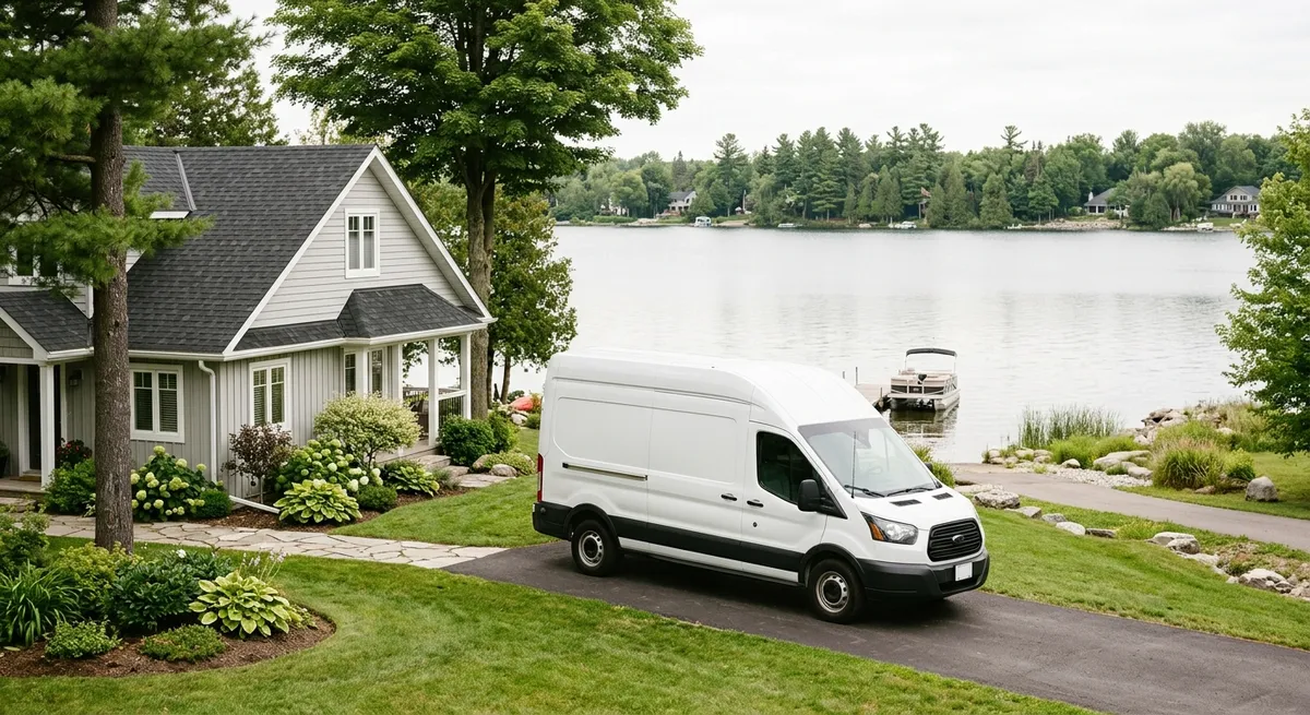Check Pest Control service van and technician in Innisfil, Ontario